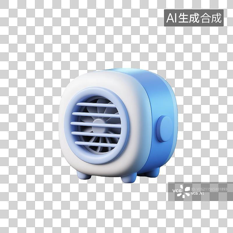 【AI数字艺术】3D建模无其他元素卡通迷你空调插画图片素材