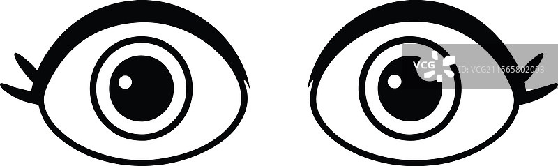 卡通眼睛剪影图片素材