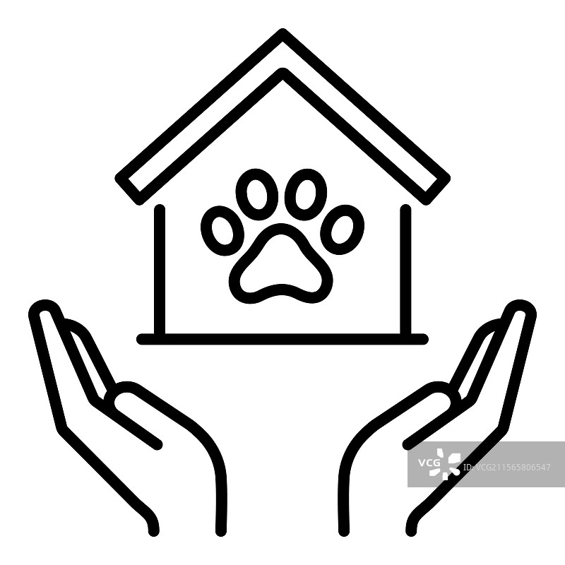 动物收容所线条图标图片素材