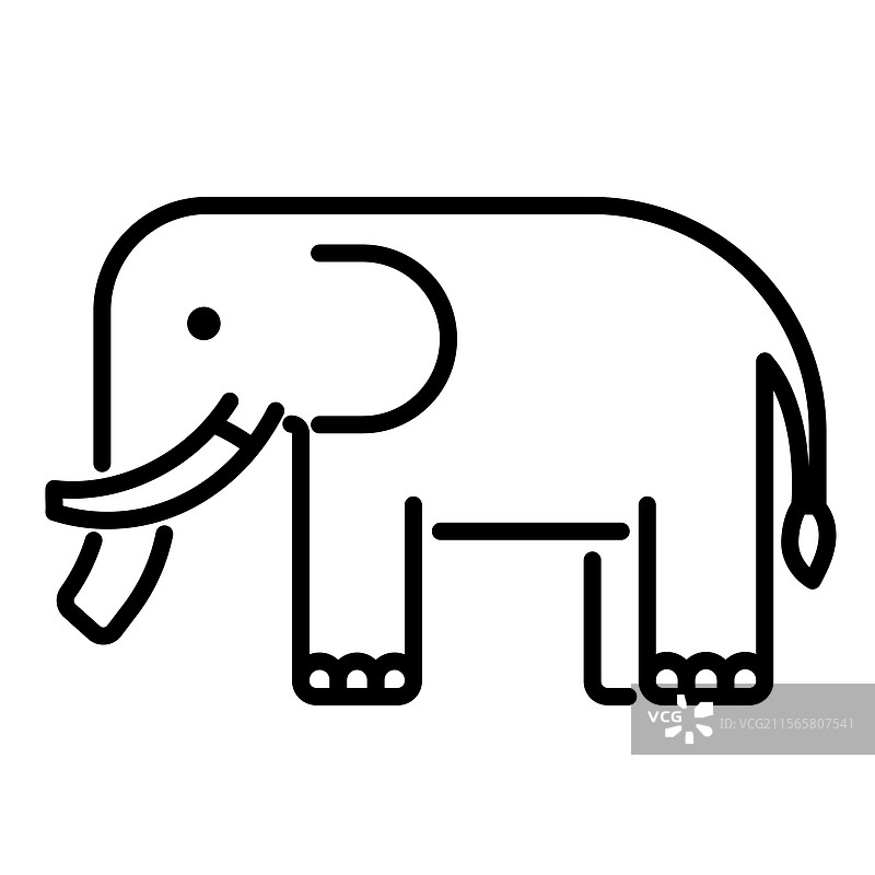 大象线条图标图片素材