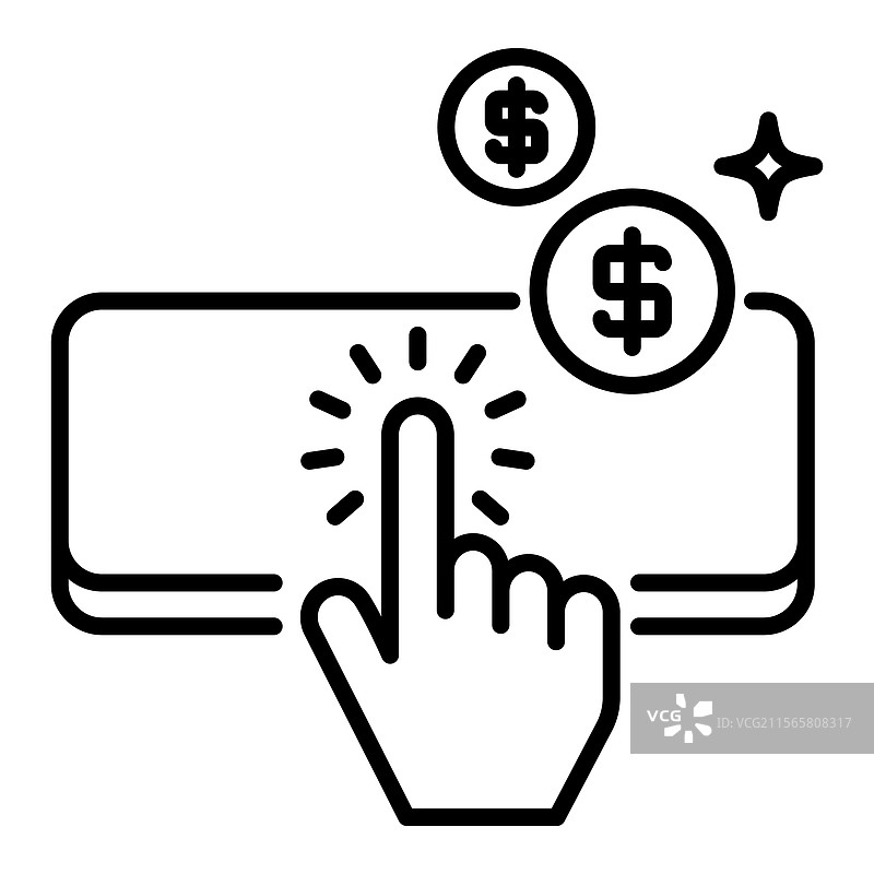 按次付费的线条图标图片素材