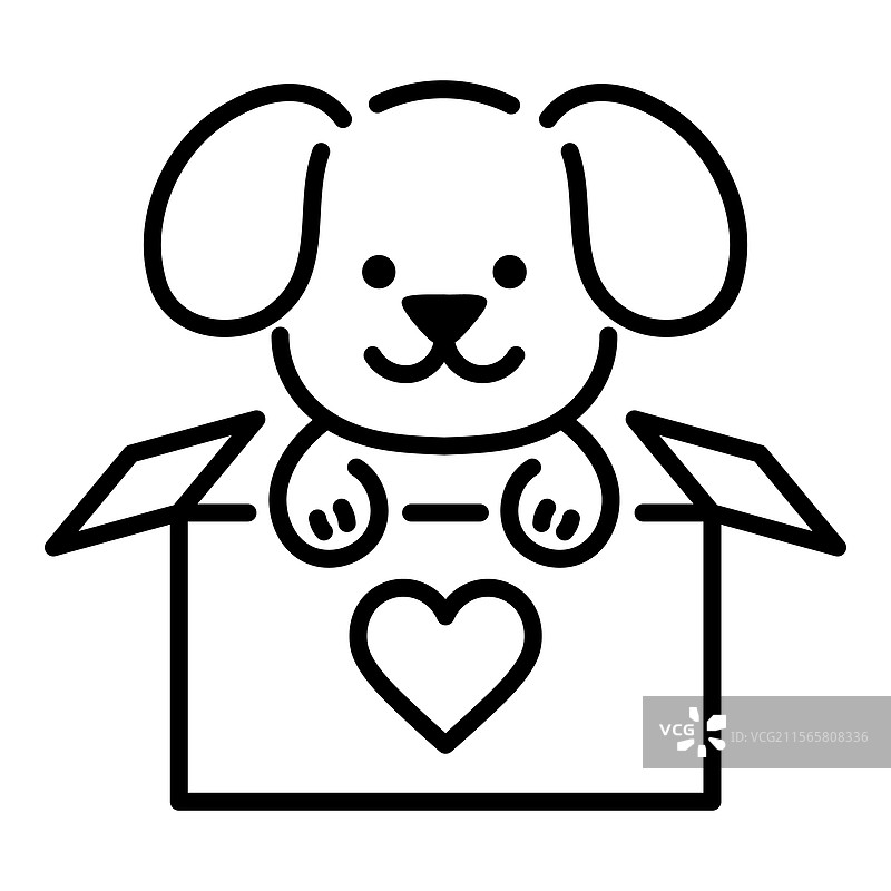 宠物领养线条图标图片素材