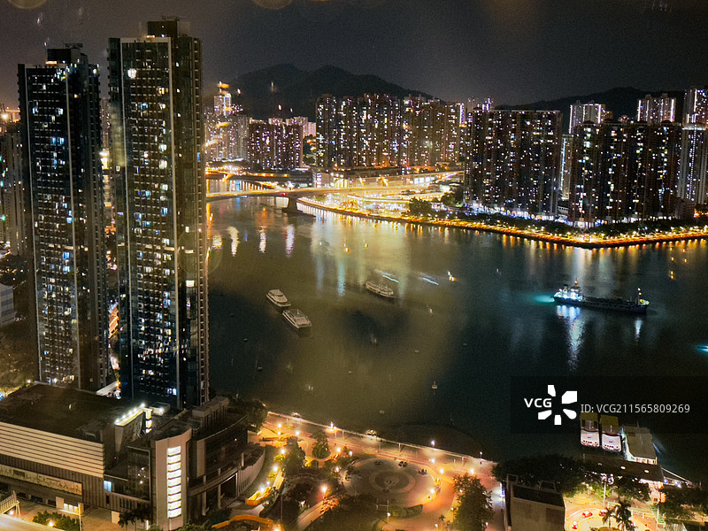 香港荃湾夜景图片素材