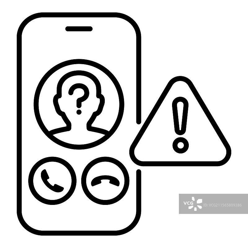 未知来电者黑色圆形线条图标图片素材