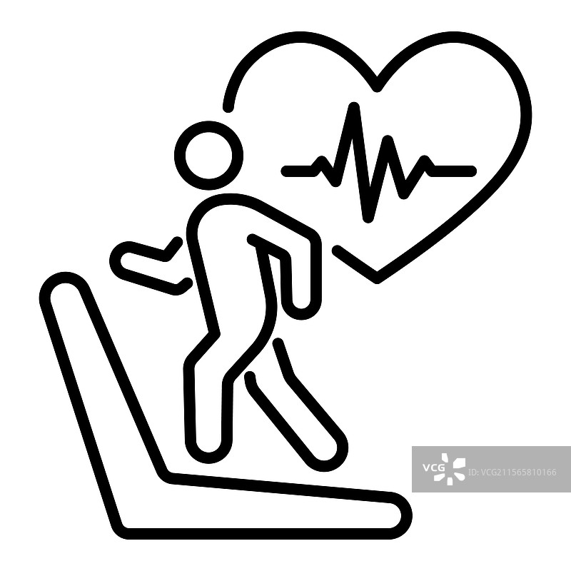 心肺锻炼线条图标图片素材