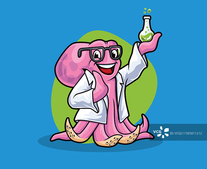 章鱼研究科学吉祥物设计图片素材