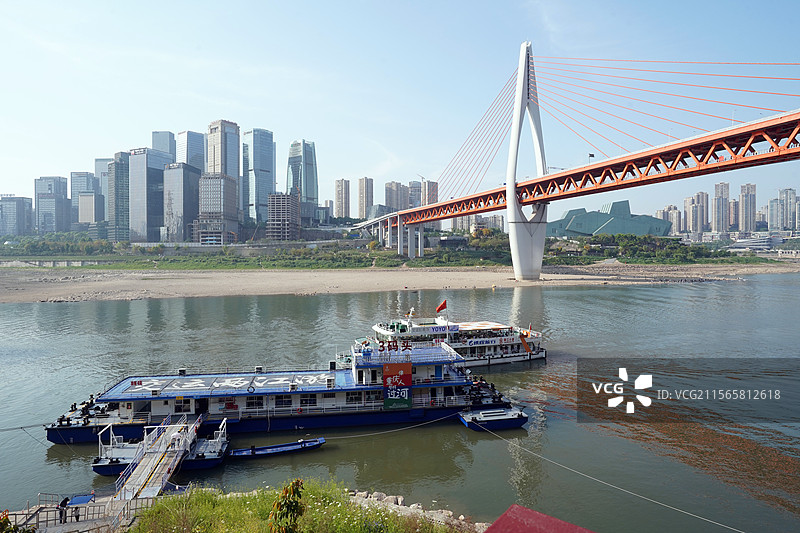 两江小渡洪崖洞码头图片素材