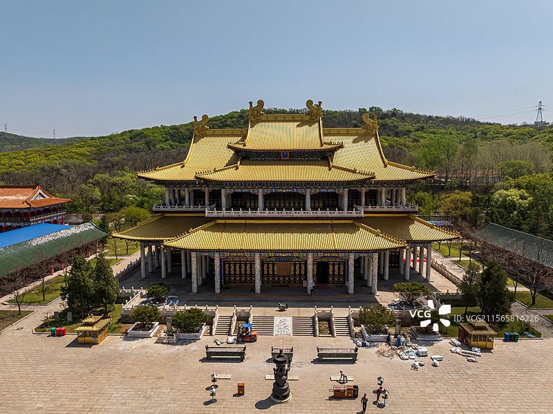 鞍山玉佛苑风景航拍图片素材