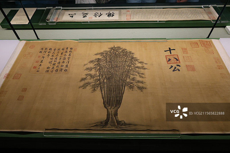 故宫博物院乐泉林中外园林文化展十八公图卷 元 曹知白图片素材