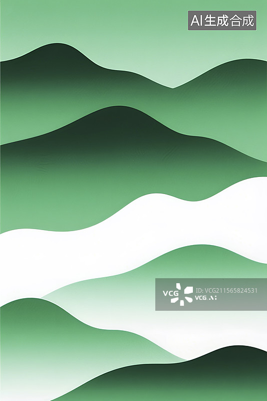 【AI数字艺术】绿色渐变山峦图案背景图图片素材