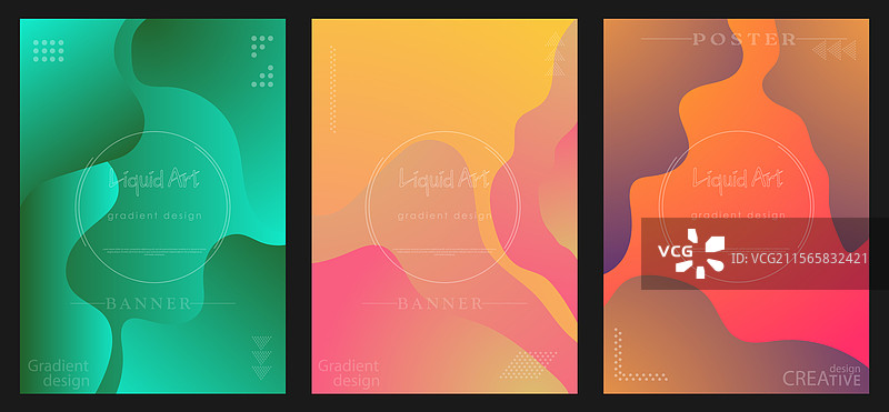 色彩斑斓的波浪形状液体艺术背景图片素材