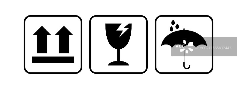 易碎物品图标 小心轻放图标 警告图片素材