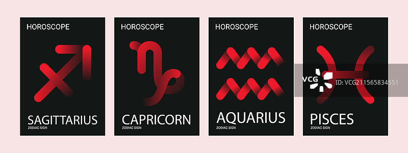 红色和黑色的星座图案系列图片素材