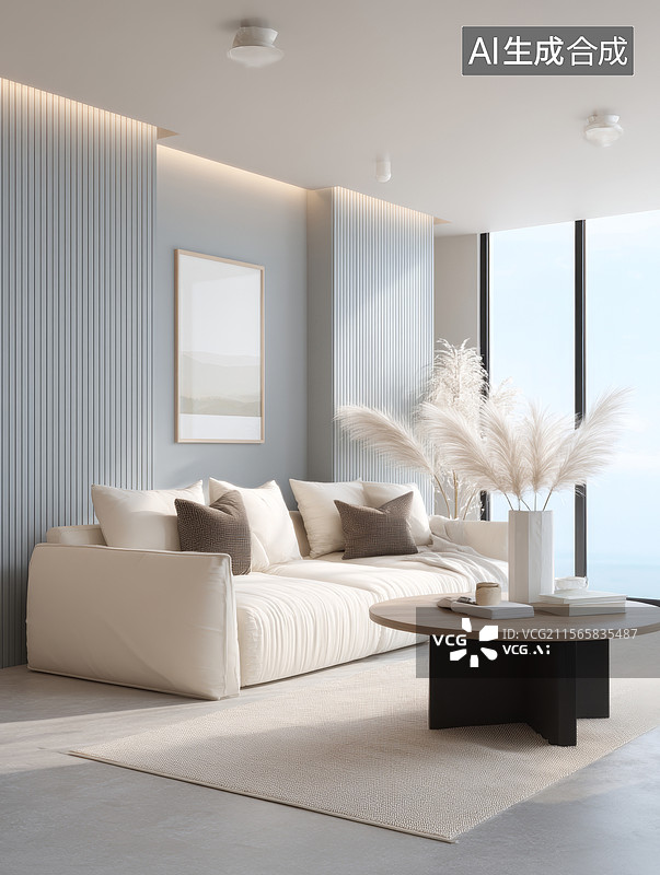 【AI数字艺术】现代简约客厅设计图片素材