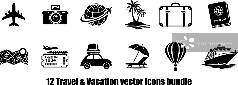 旅行和度假图标包图片素材