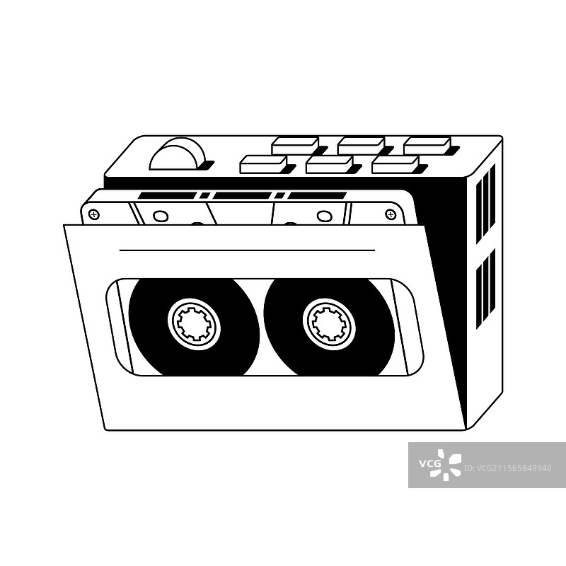 手绘经典磁带旧卡带涂鸦音乐图片素材