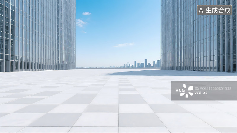 【AI数字艺术】城市天际线和广场平台 汽车广告背景图 广告商业海报素材插图图片素材