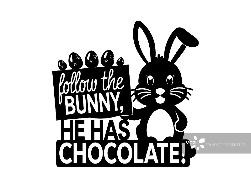 可爱的复活节兔子T恤设计，配有有趣的语录图片素材