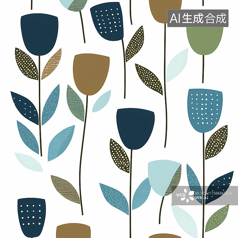 【AI数字艺术】色彩抽象花卉图案图片素材