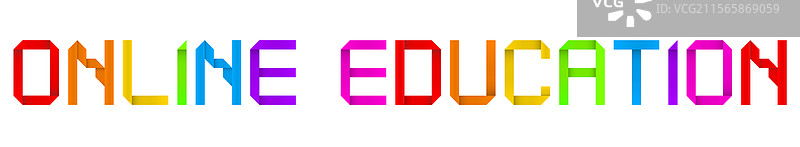 纸折纸字体形成在线教育图片素材