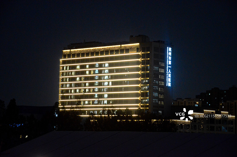 杭州市第一人民医院夜景图片素材