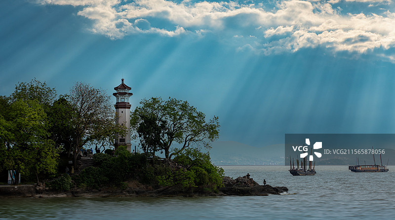 旅游目的地风景如画的无锡太湖度假区图片素材