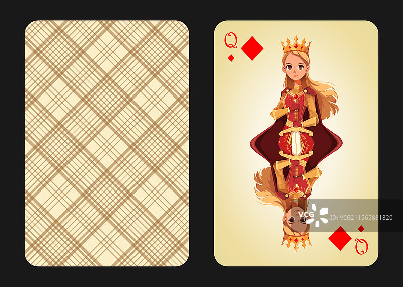 扑克牌方块女王的原创设计图片素材