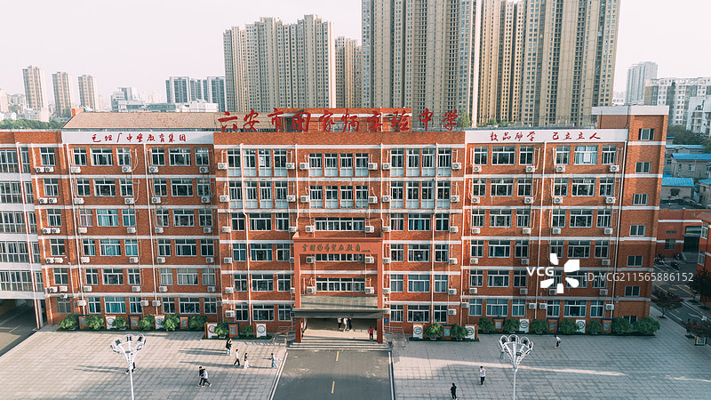 六安田家炳实验中学航拍图片素材