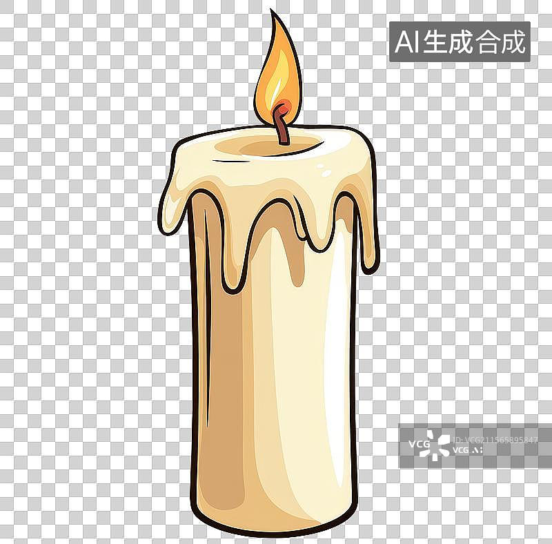 【AI数字艺术】3D渲染免扣图元素一根蜡烛图片素材