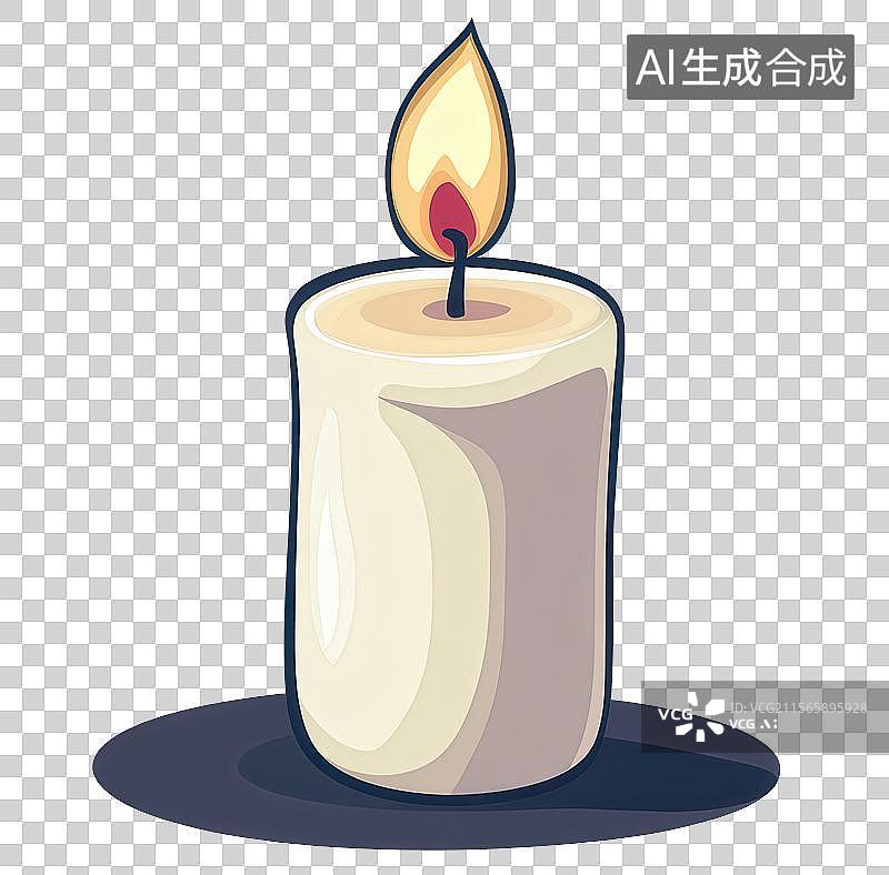 【AI数字艺术】3D渲染免扣图元素一根蜡烛图片素材