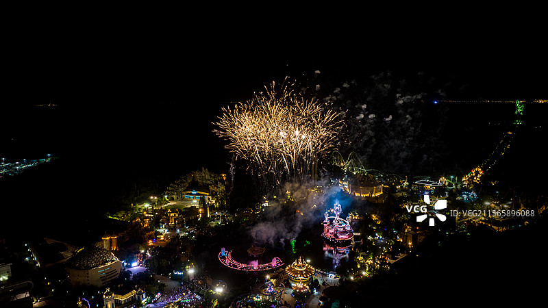 第十届太湖湾音乐节-嬉戏谷烟花秀图片素材