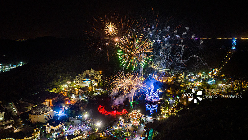 第十届太湖湾音乐节-嬉戏谷烟花秀图片素材