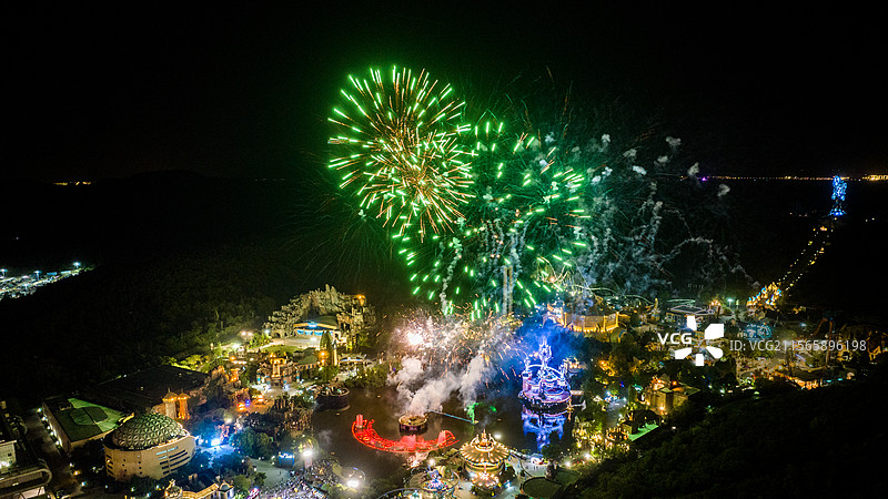 第十届太湖湾音乐节-嬉戏谷烟花秀图片素材