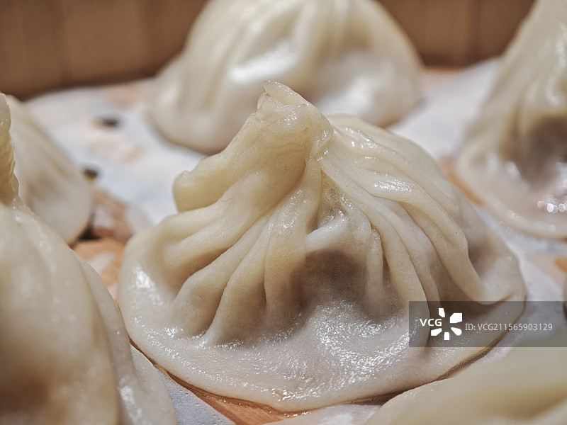 中国传统美食苏菜蟹粉小笼包图片素材