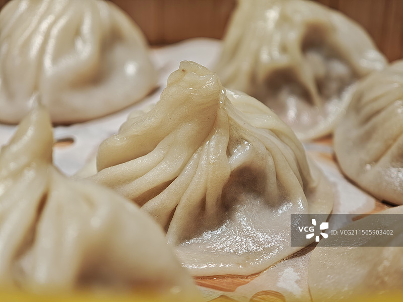 中国传统美食苏菜蟹粉小笼包图片素材