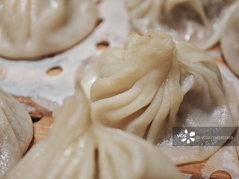 中国传统美食苏菜蟹粉小笼包图片素材