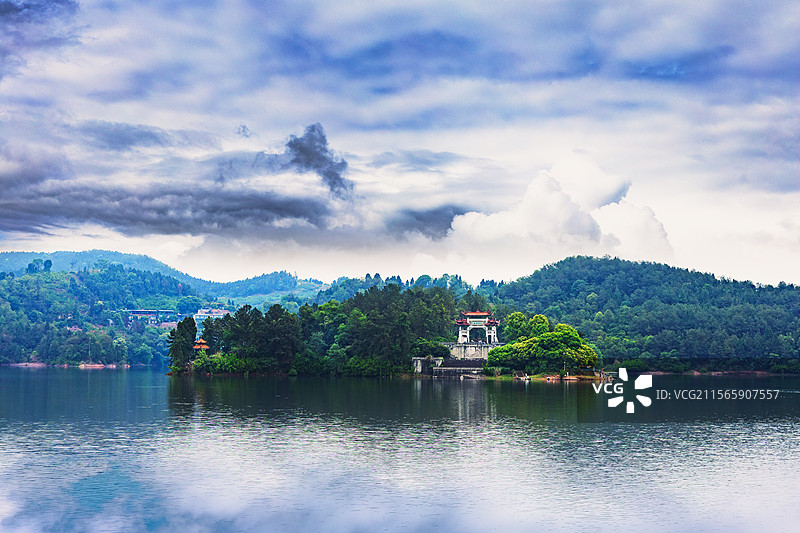 四川黑龙滩水库自然风光图片素材