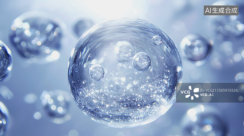 【AI数字艺术】3D渲染的微观分子结构图片素材