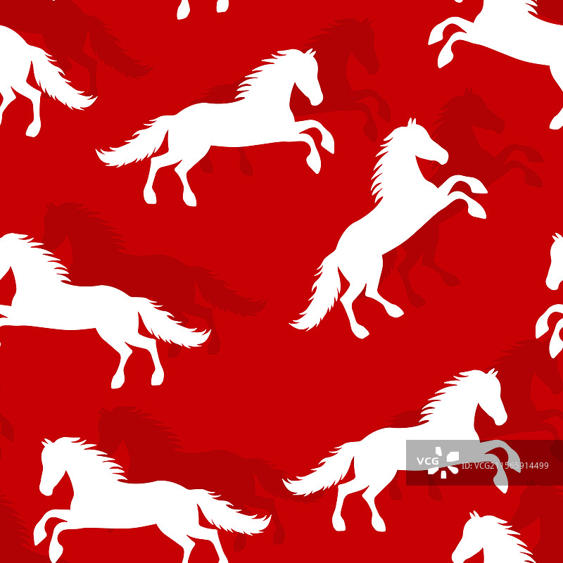 卡通马的动物无缝图案图片素材