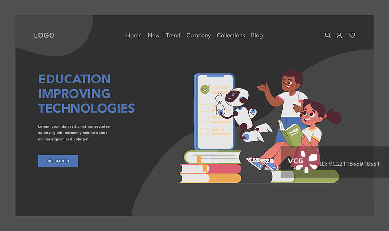 教育压力网站或着陆页，学生参与图片素材