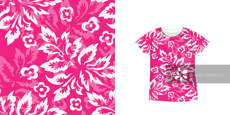 女款花卉图案运动T恤图片素材