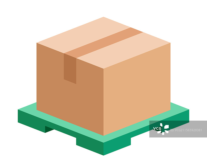 托盘上放着纸箱包裹货物图片素材