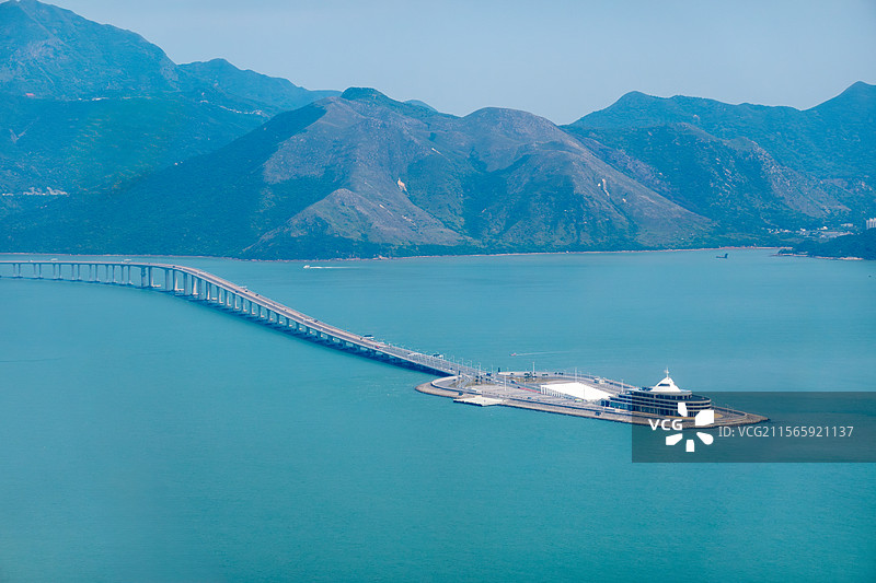 港珠澳大桥 海底隧道人工岛 香港机场 航拍图片素材