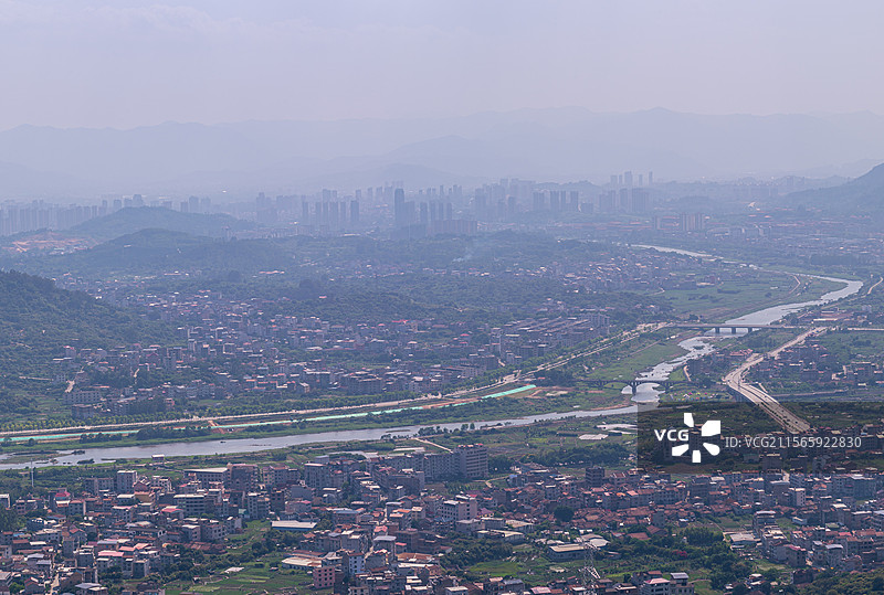 仙游县榜头镇、盖尾镇全景图 木兰溪图片素材