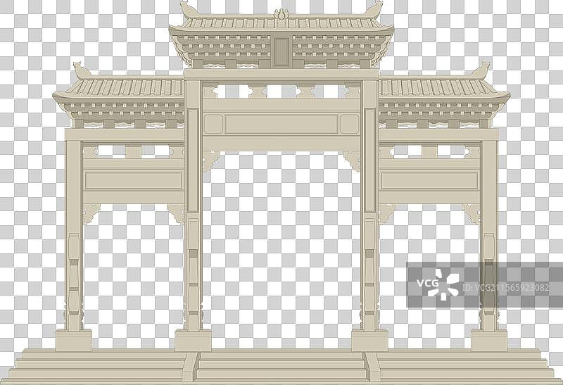 中式建筑的大门图片素材