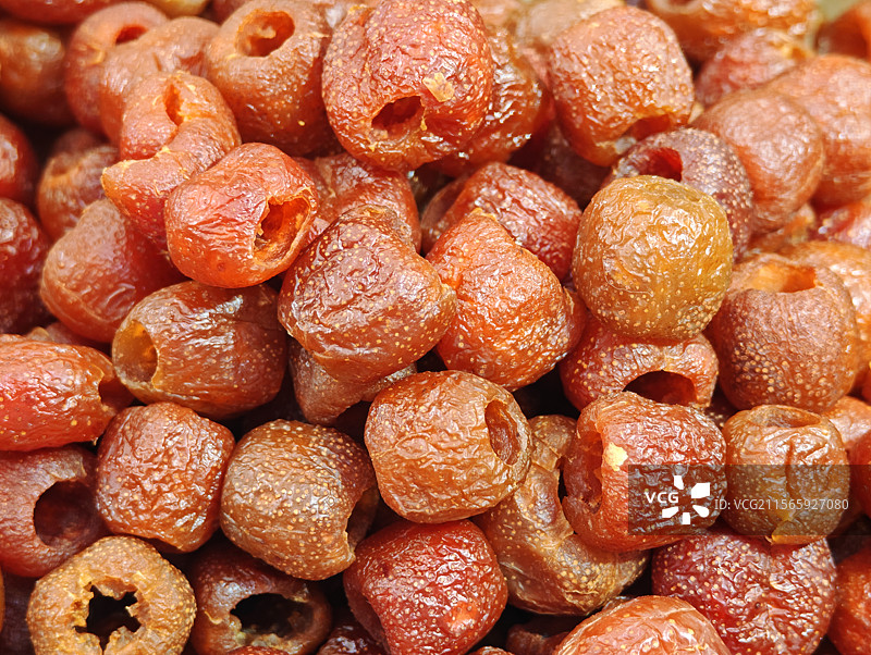 空心山楂果干特写图片素材