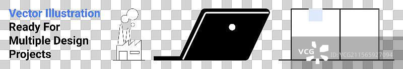 极简设计，展示工厂和笔记本电脑图片素材