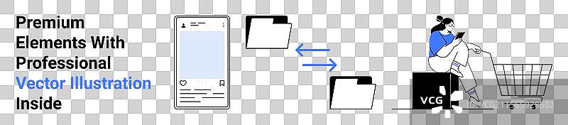 移动购物和文件传输概念图片素材