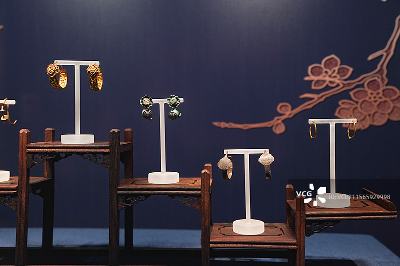 定州博物馆藏民国清代耳环耳坠图片素材