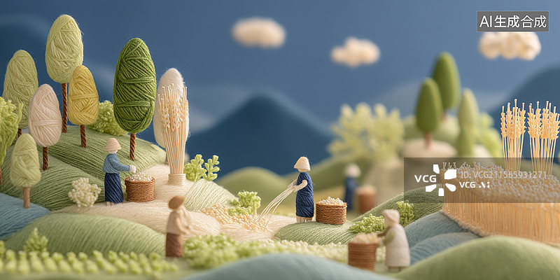 【AI数字艺术】微缩摄影二十四节气之芒种图片素材